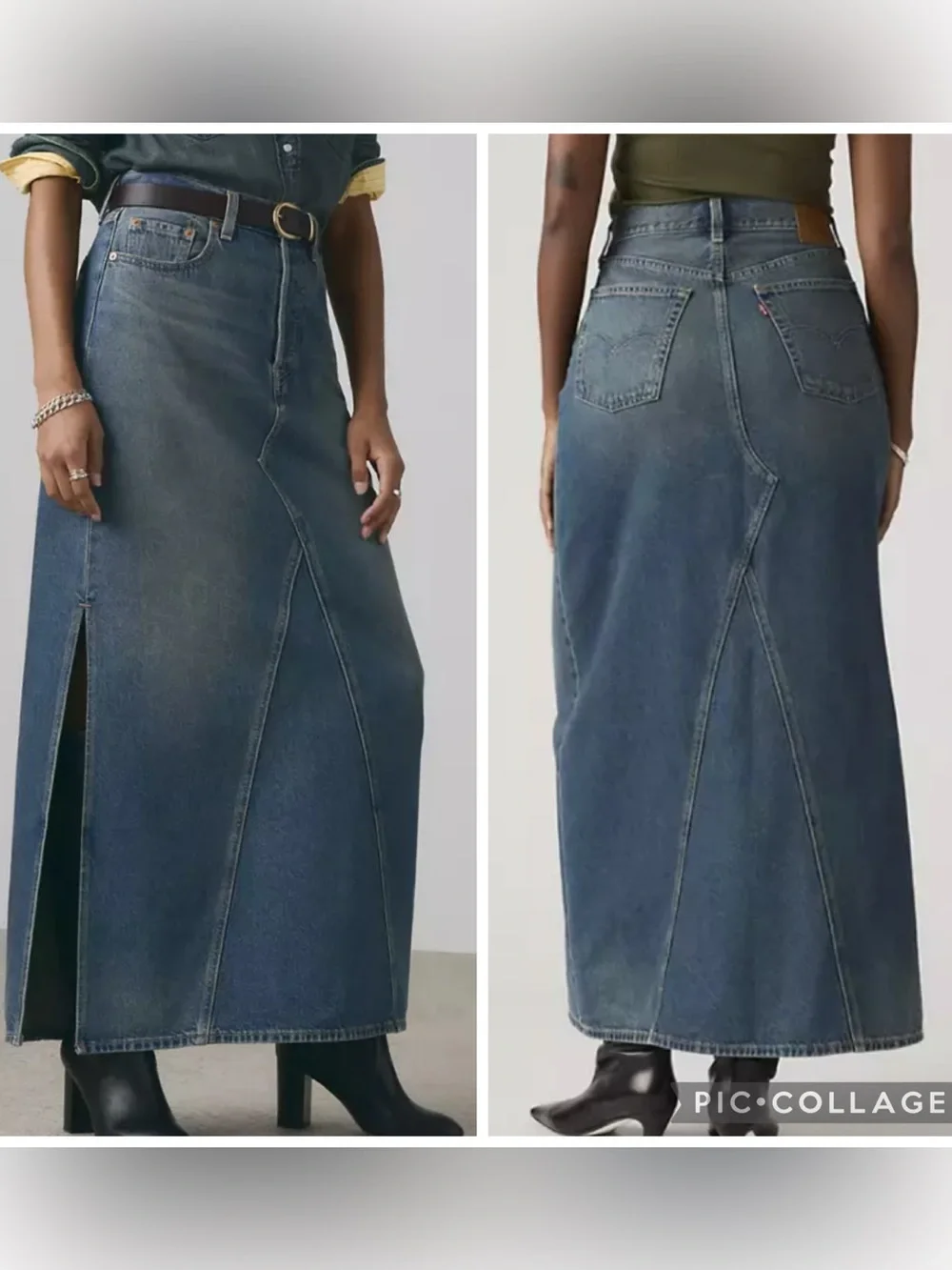 ❣️🆕Levi's Cotton Iconic Side-Slit Maxi Denim Skirt❣️